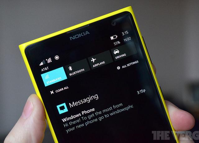 Скриншоты центра уведомлений Windows Phone 8.1