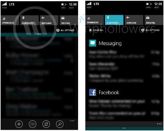 Скриншоты центра уведомлений Windows Phone 8.1-2