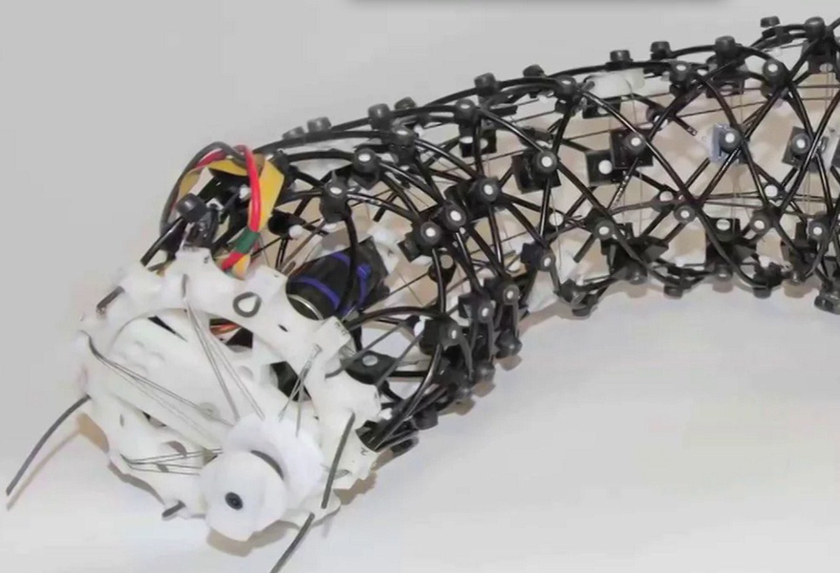 Прототип робота-червя с деформируемым сеткообразным корпусом
