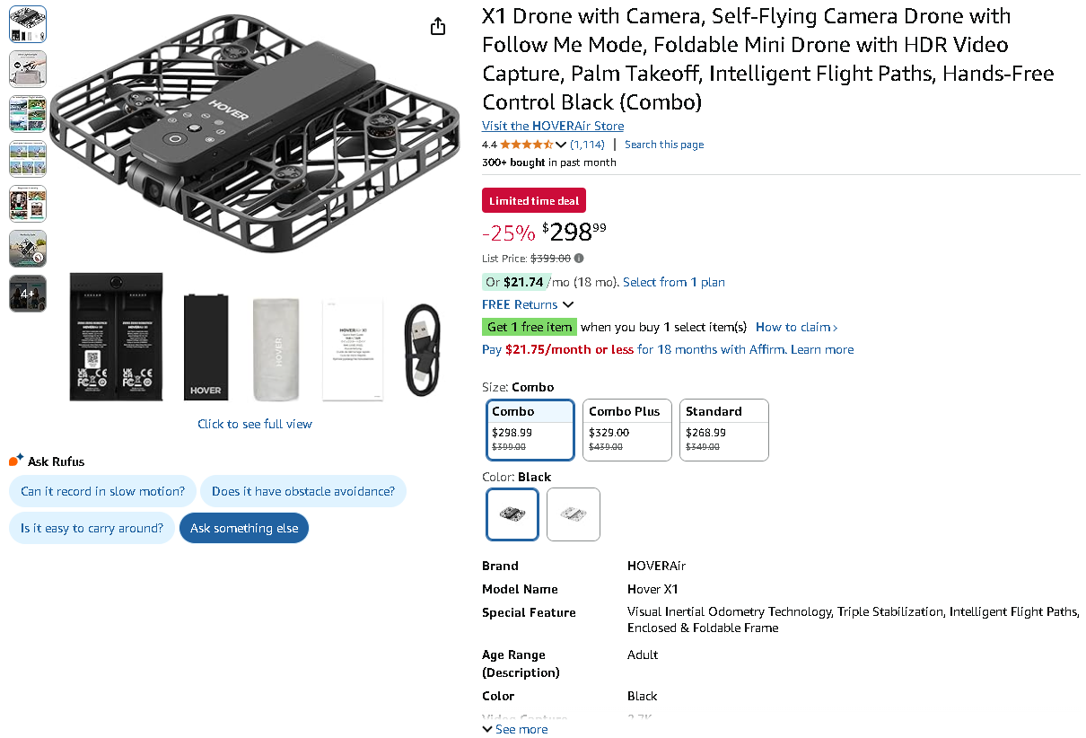 Screenshot of the Hover X1 Drone Screenshot of the Hover X1 Drone