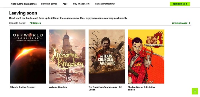 В августе из каталога Xbox Game Pass удалят четыре игры, включая Shadow Warrior 3-2