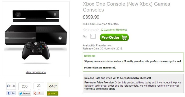 Интернет-магазины уже начали принимать предзаказы на консоль Xbox One по цене от 470 евро-3
