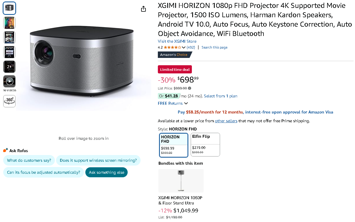 Screenshot of the XGIMI HORIZON