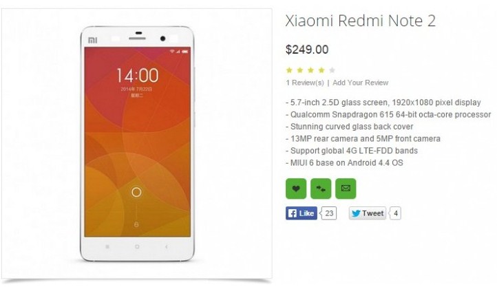 Xiaomi Redmi Note 2 будет упрощенным вариантом Mi Note с изогнутым стеклом с двух сторон