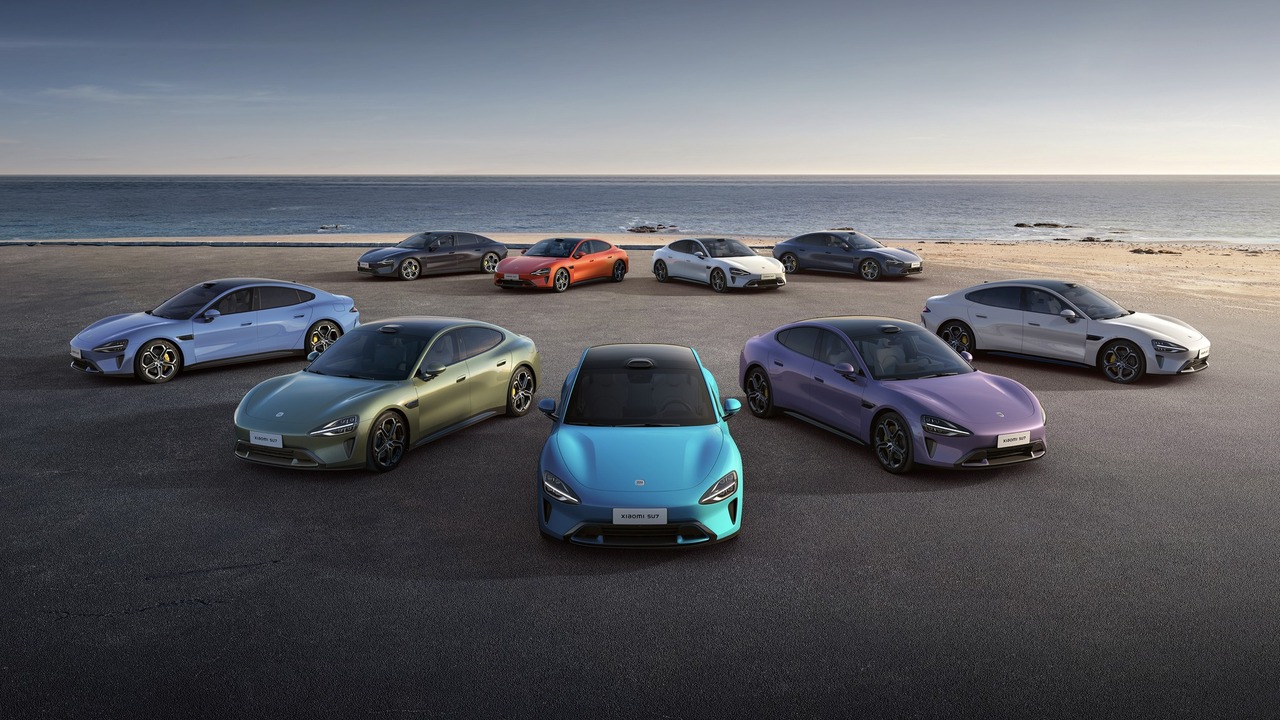 Colour options for the Xiaomi SU7 electric car