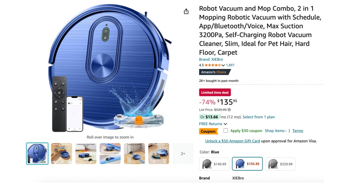 XIEBro Robot Vacuum and Mop Combo - Don't miss $394 Discount!