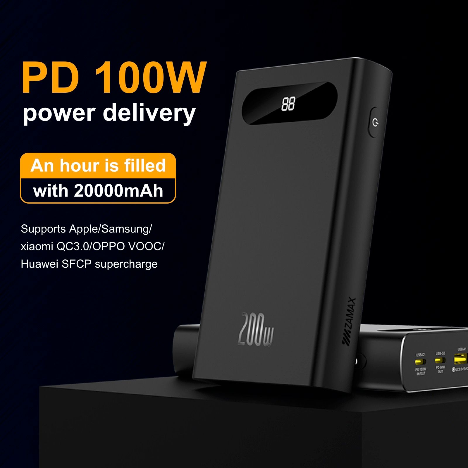 ZAMAX Flash Power Bank: зовнішний акумулятор на 20 000 мАг потужністю у 200 Вт за 3 499 гривень з безкоштовною доставкою-3