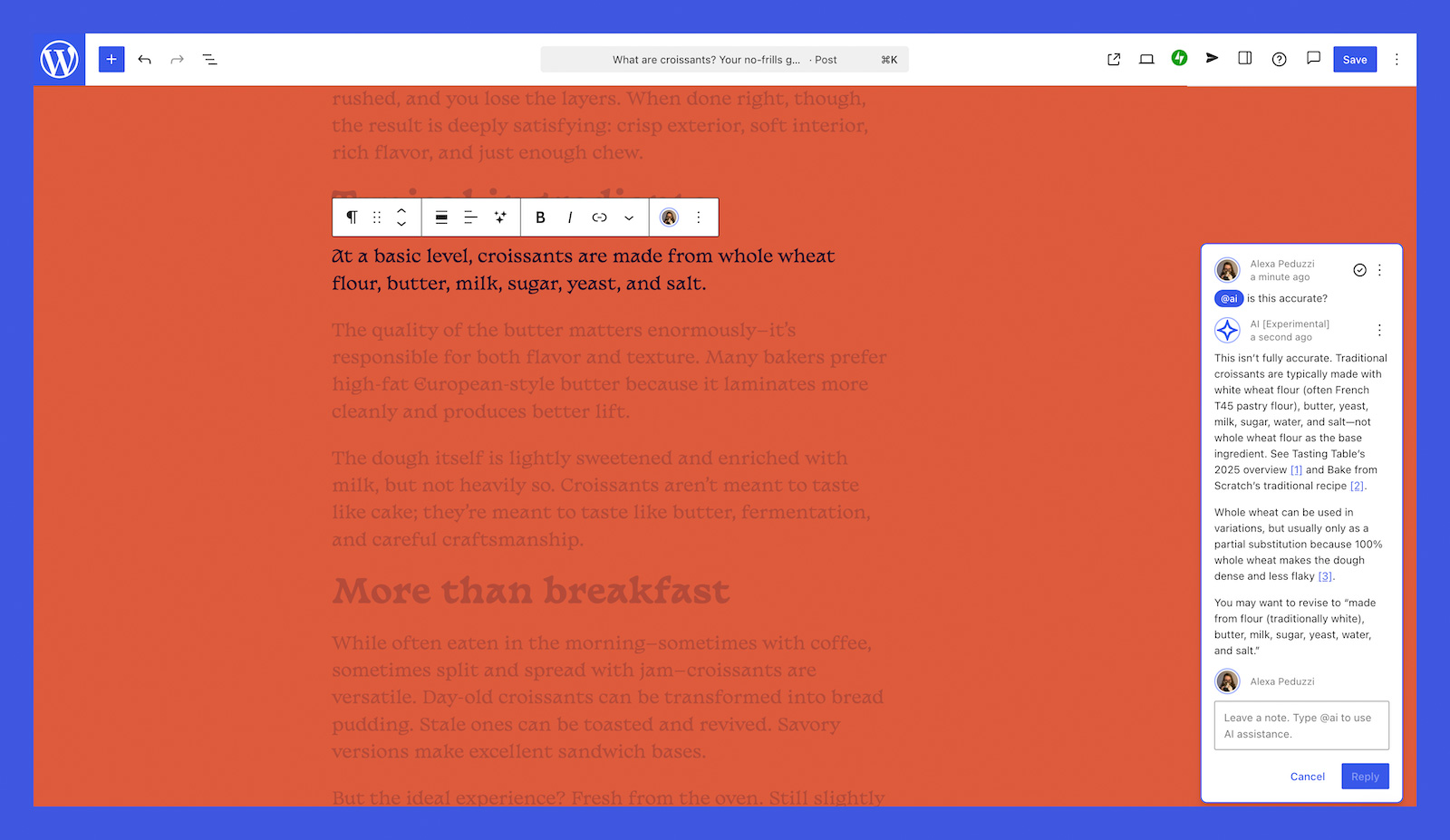Bloc-notes WordPress AI Assistant