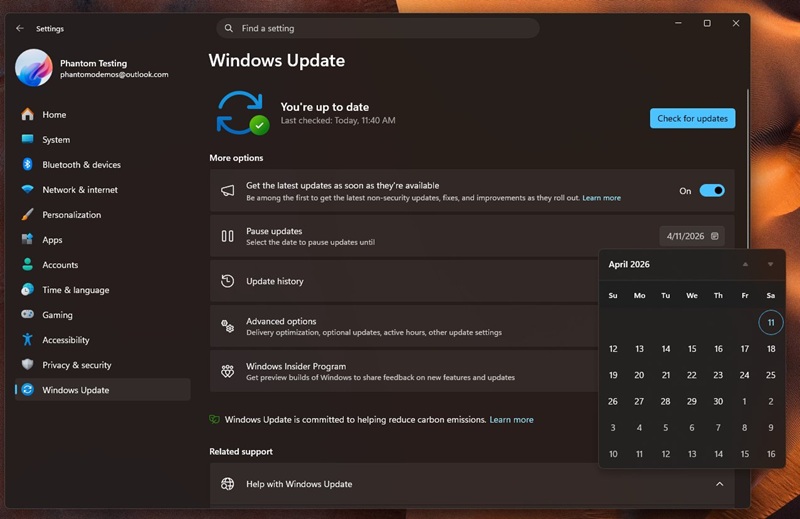 Миниатюра Windows 11 в процессе обновления