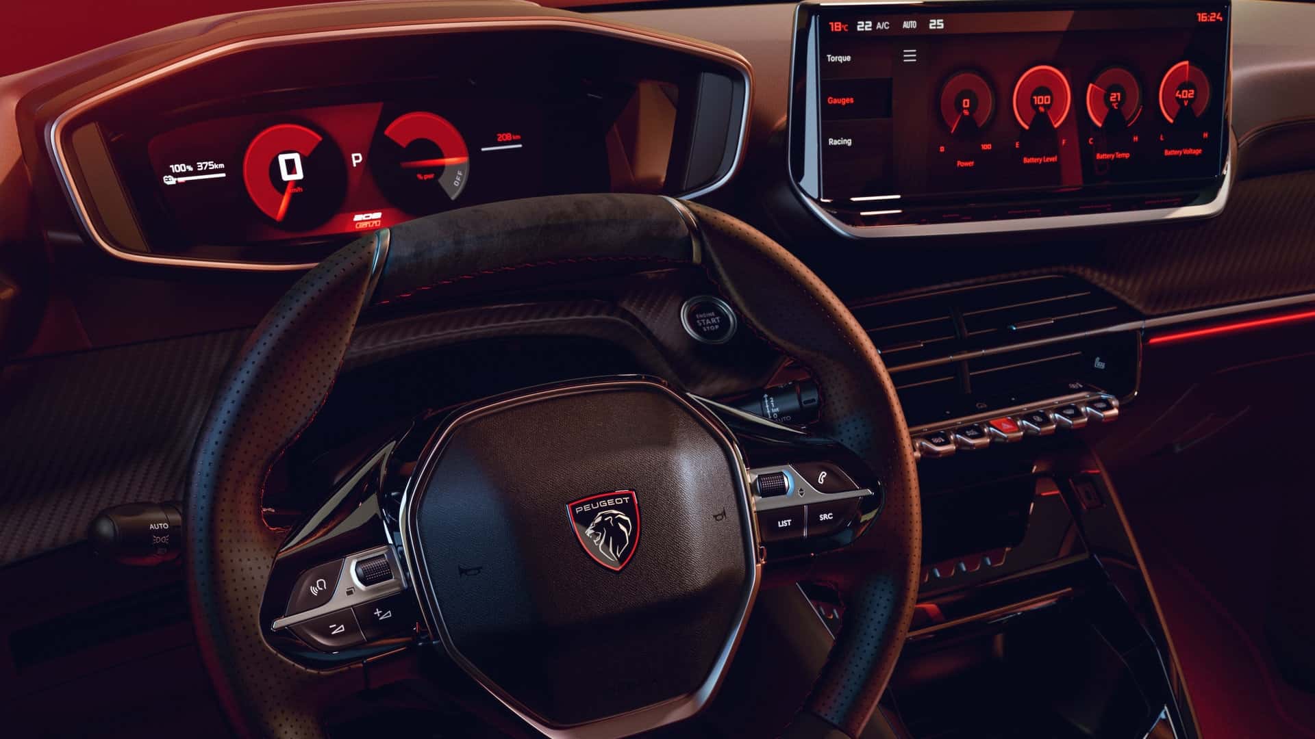 Peugeot E-208 GTi interior detail
