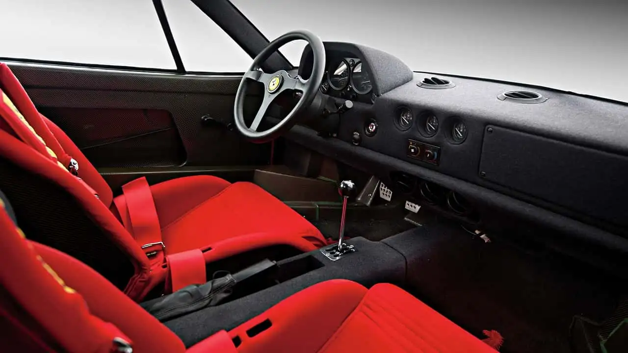 Detailed view of Ferrari F40