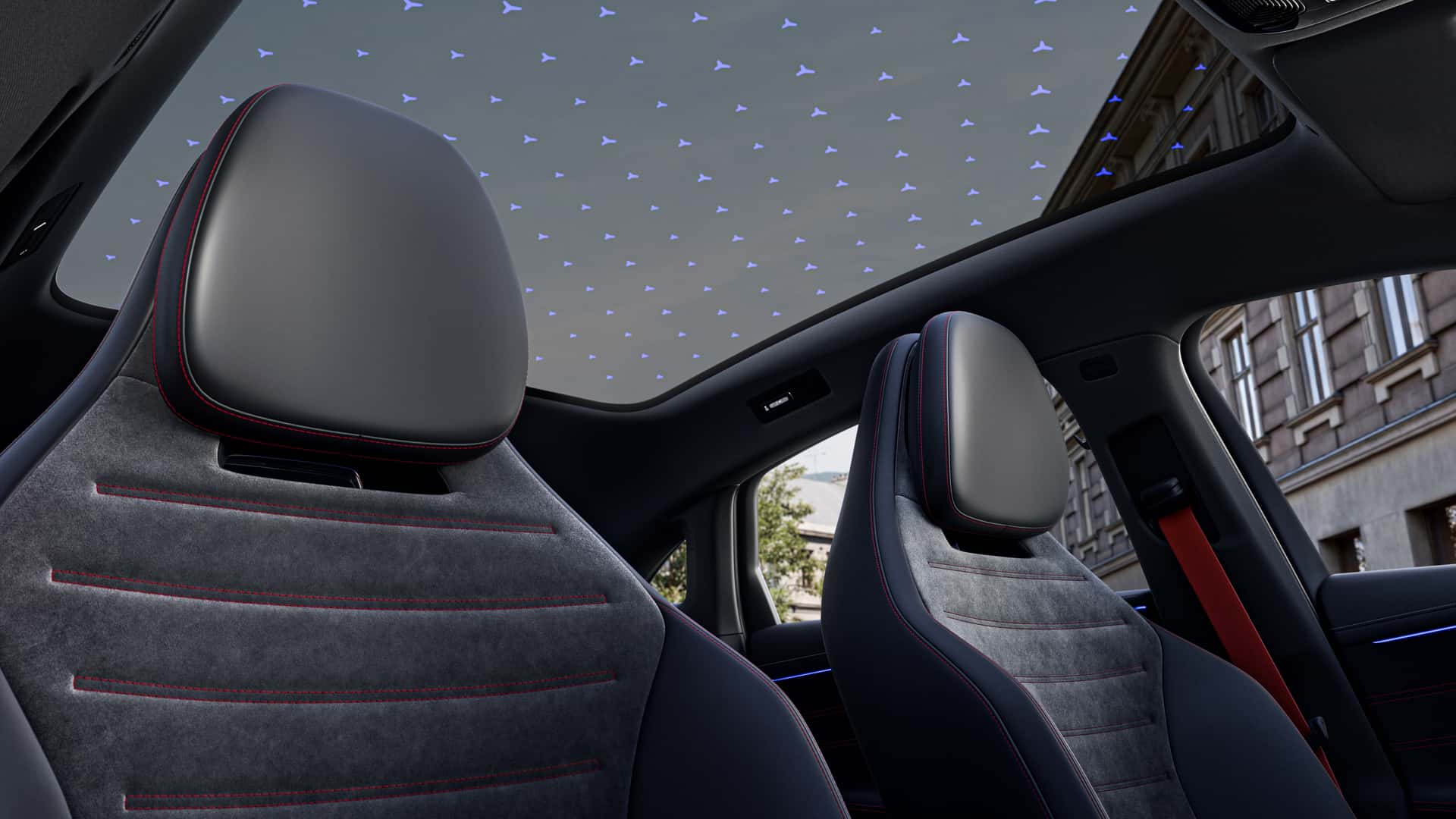 View of rear seats in Mercedes C-Class