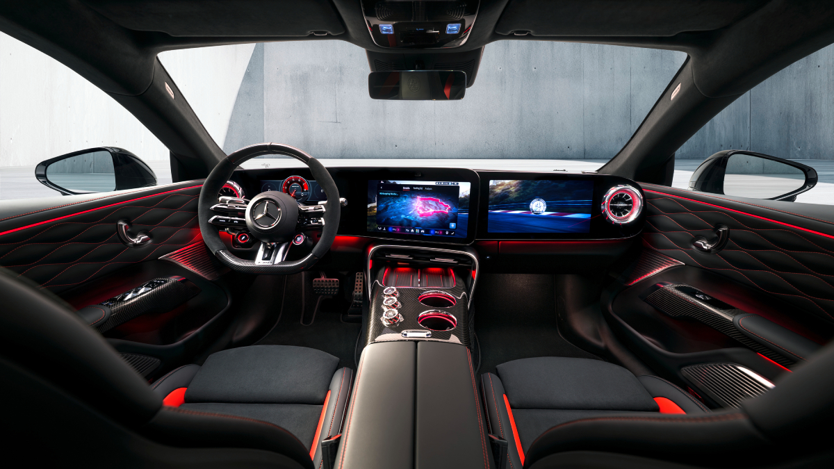 Interior of the Mercedes-AMG GT 4-Door Coupe with central console