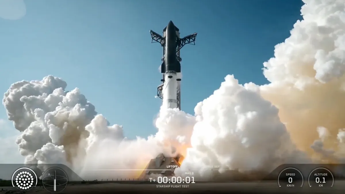Starship V3 над старетним майданчиком