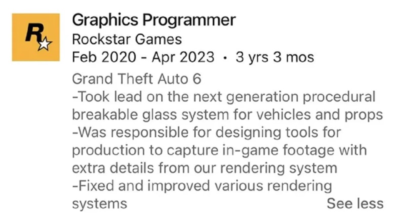 Screenshot of the glass destruction system in GTA VI