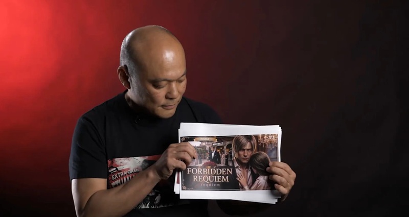 Изображение Леона Кеннеди с надписью 'Forbidden Requiem'