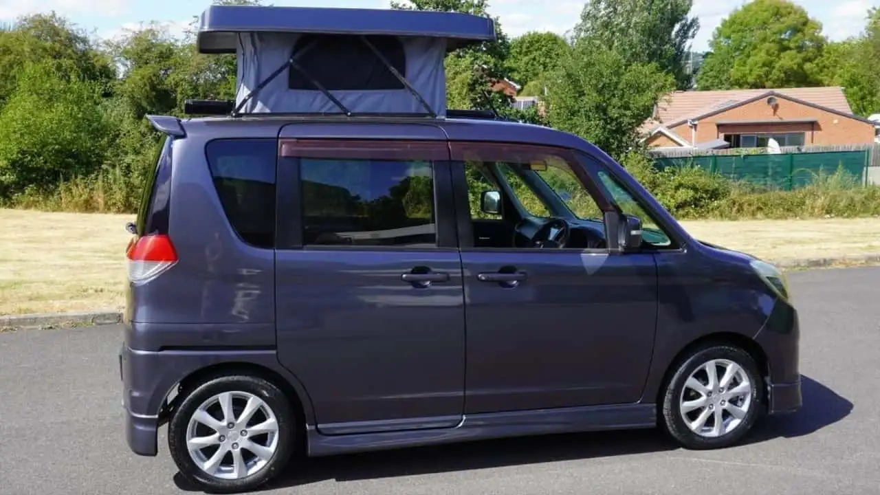 Sleeping area of Mitsubishi Delica D:2 microcamper