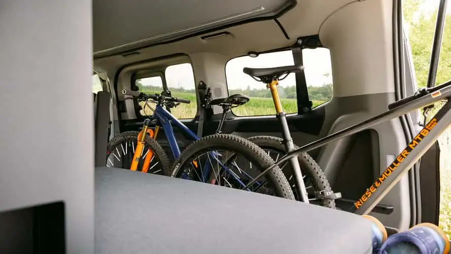 Interior view showing bikes inside SpaceCamper Classic+ Bike