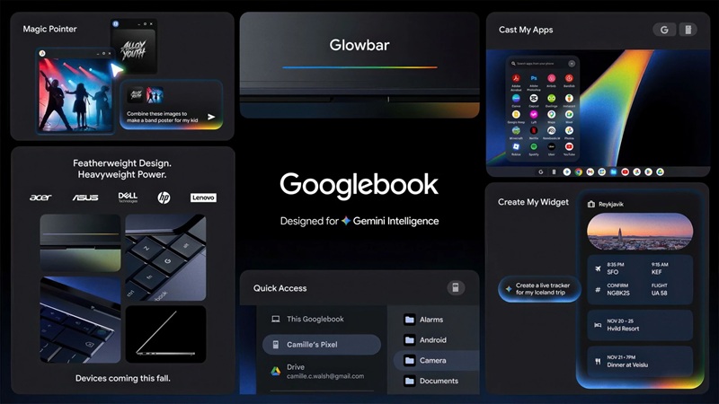 Los portátiles Googlebook combinan Android y Chrome OS bajo Aluminium OS, con Gemini AI como eje central.