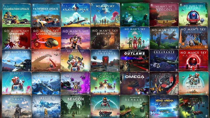 Коллаж из артов аддонов No Man’s Sky