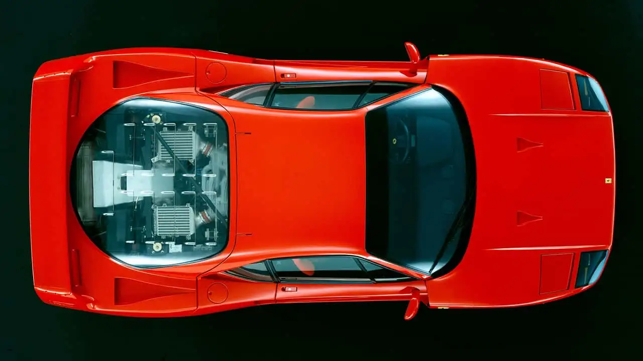 Rear view of Ferrari F40