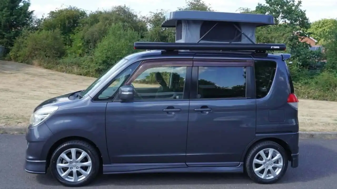 Close-up of Mitsubishi Delica D:2 camper interior features
