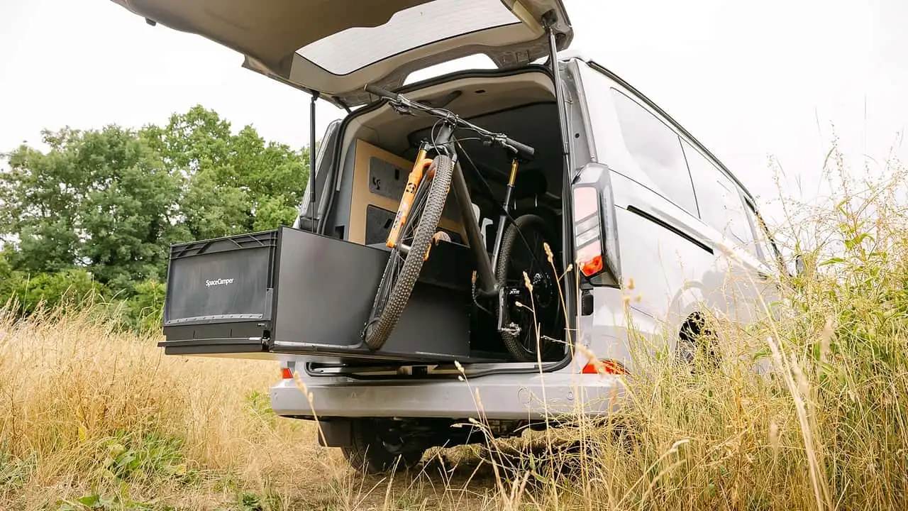 SpaceCamper Classic+ Bike camper with easy transformation