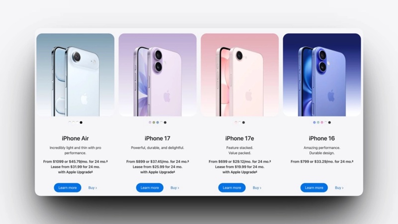 Los precios de los iPhone de generación anterior han subido 100 dólares en la tienda oficial de Apple.