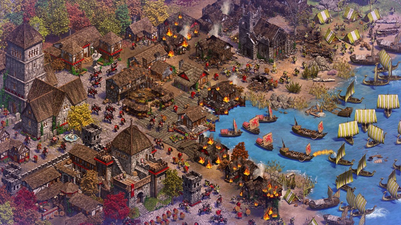 Набег викингов на поселение в Age of Empires II: The Viking Sagas