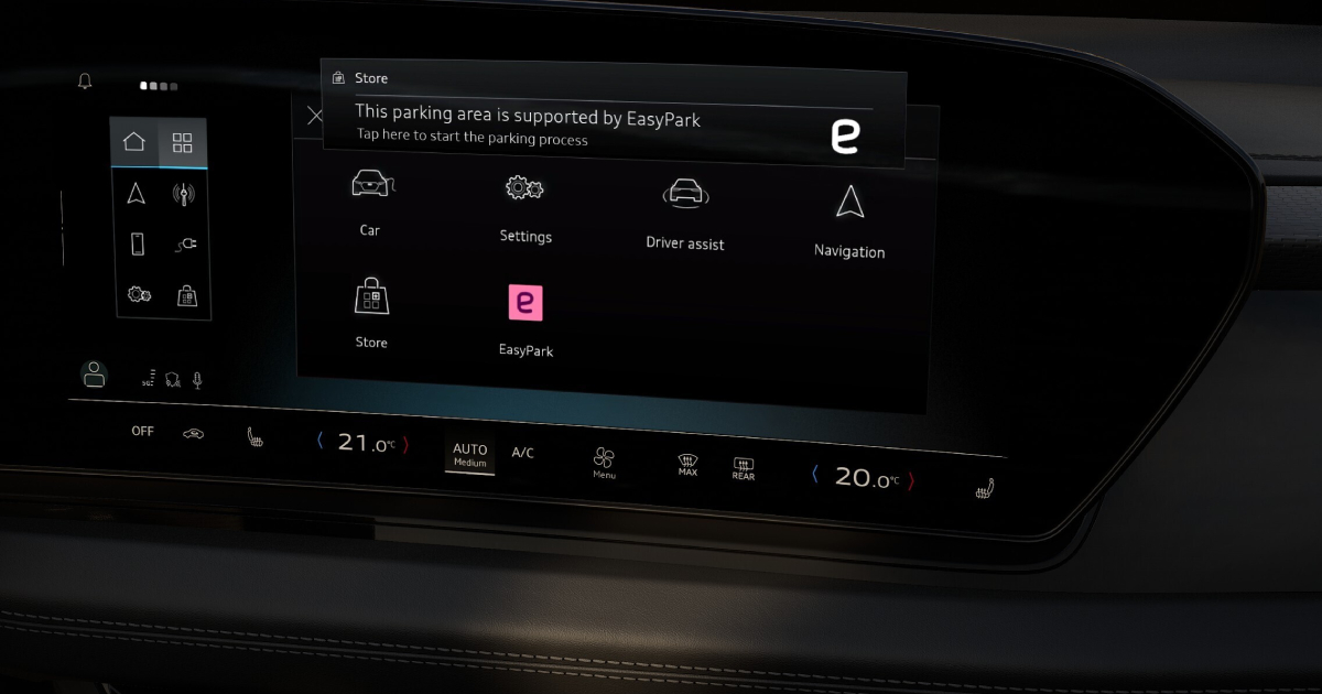 EasyPark на экране системы Audi MMI