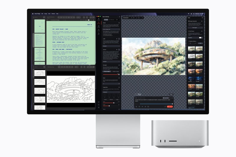 Apple Mac Studio Drawing