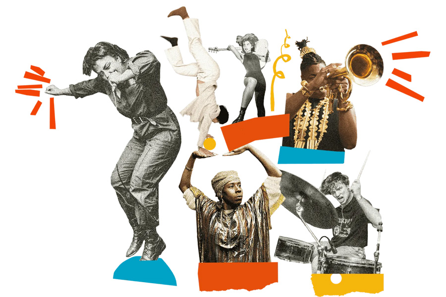 Collage de divers éléments musicaux sur Bandcamp