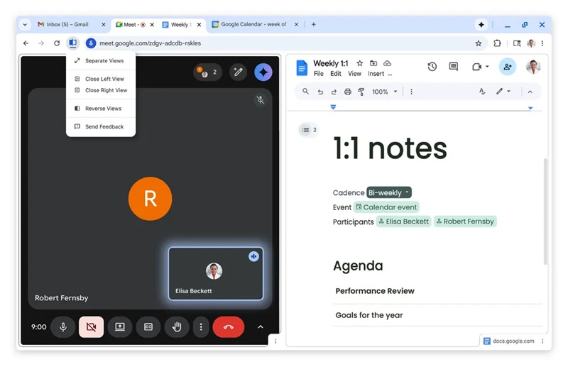 Иконка Split View в Chrome