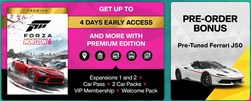 Die Premium Edition enthält neben Vorabzugang auch zwei Erweiterungen, den Car Pass und den VIP-Status mit wöchentlichen Boni.
