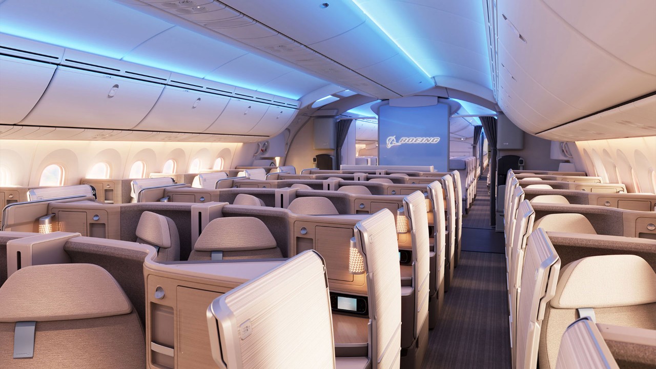 Кабина Boeing 787 Dreamliner