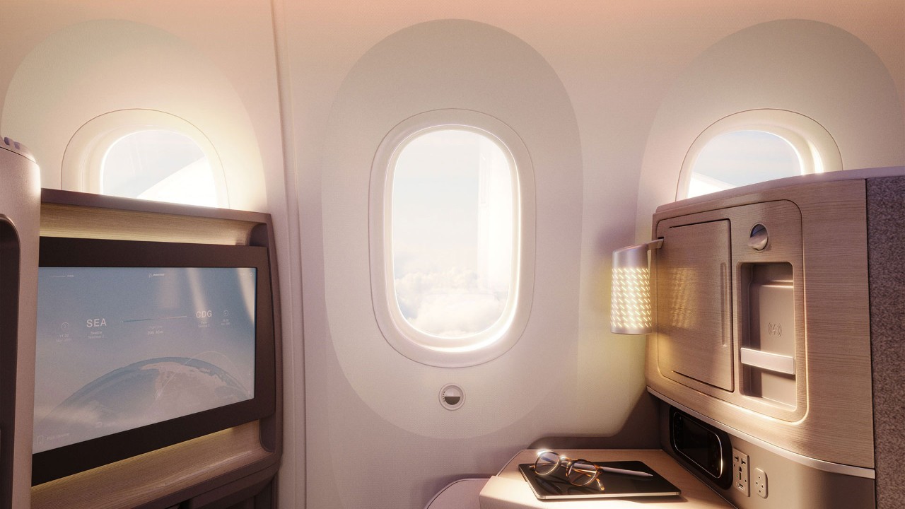 Зона для сидения Boeing 787 Dreamliner