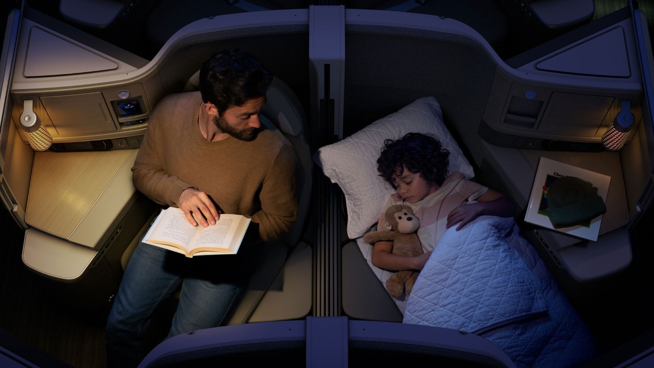 Вид на салон Boeing 787 Dreamliner