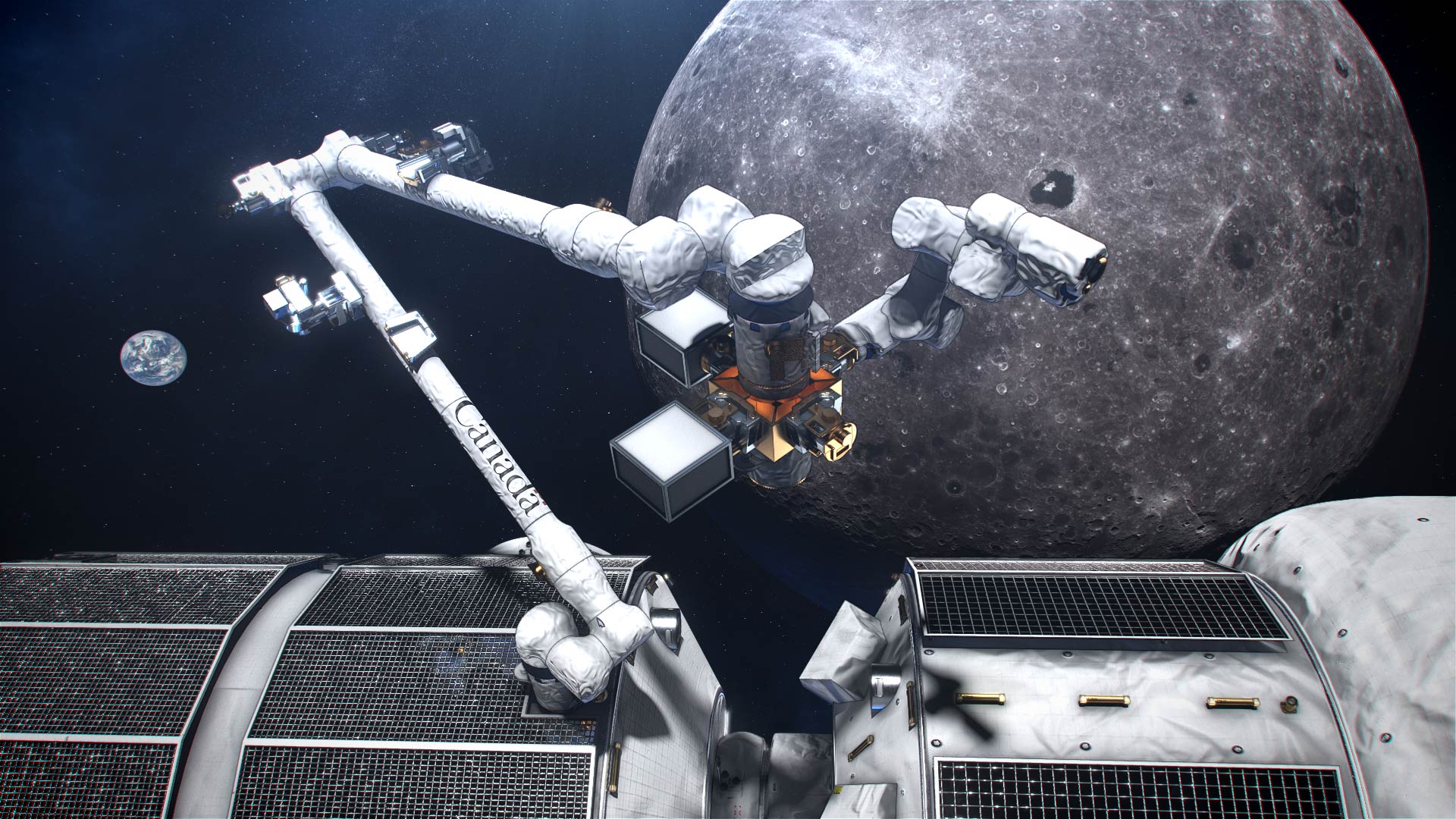 Концепт-изображение Canadarm3 – канадской роботизированной системы для проекта Gateway.