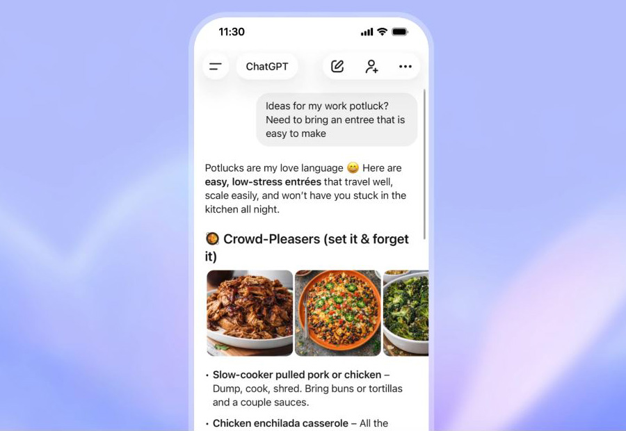 Interface de test de la publicité dans ChatGPT