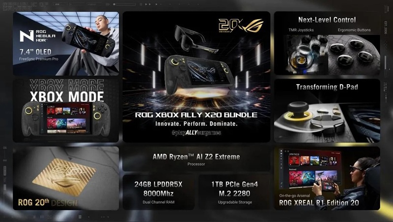 Детали дизайна Asus ROG Xbox Ally X20