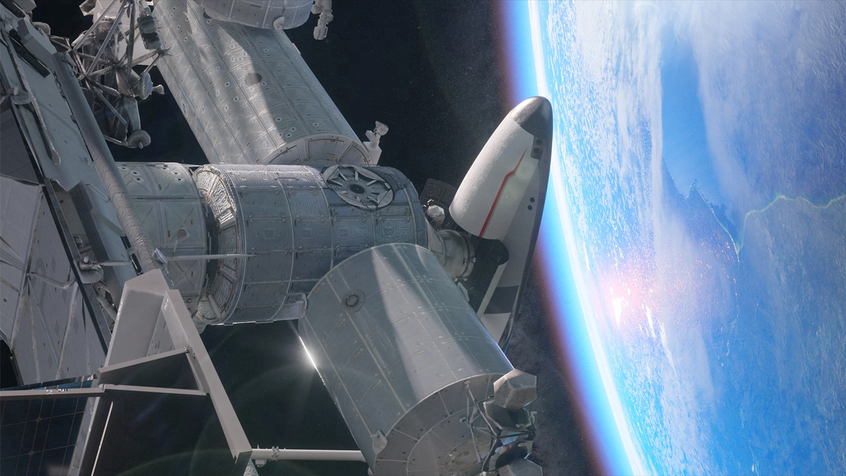 Зображення космоплана Vortex під час приземлення