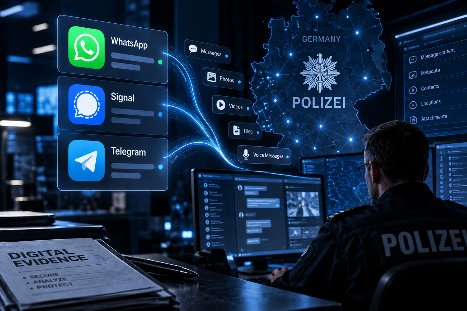 German police laptop monitoring
