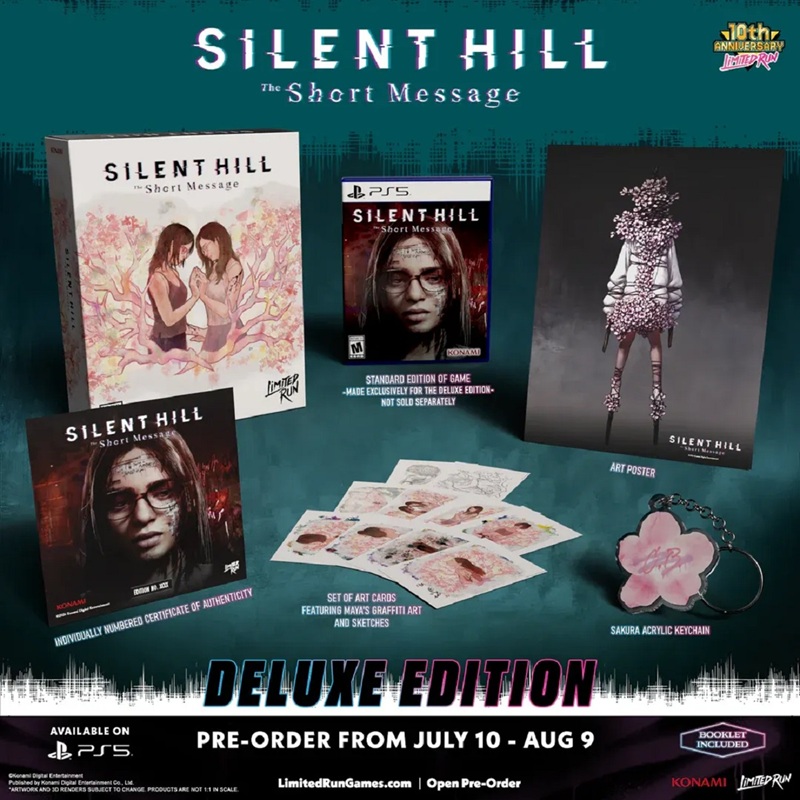Silent Hill: The Short Message — l'édition physique Deluxe à 70 € inclut poster, cartes postales, porte-clés et certificat numéroté.