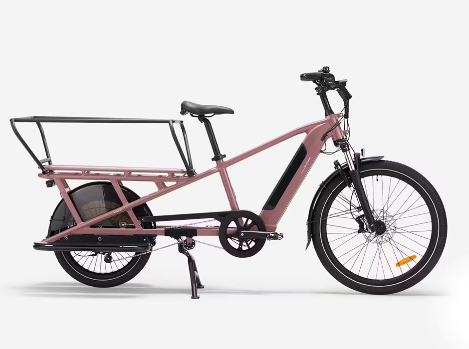 Partie arrière du vélo cargo Btwin E-Three 500