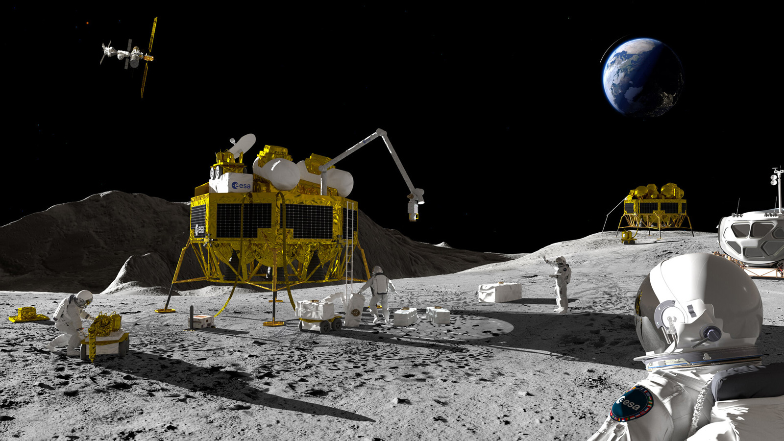 Иллюстрация исследования поверхности Луны от ESA