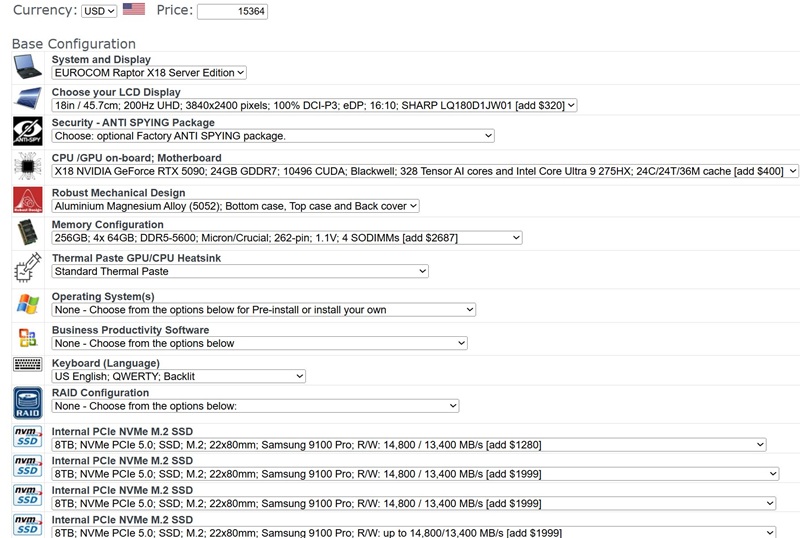 Eurocom Raptor X18 Laptop