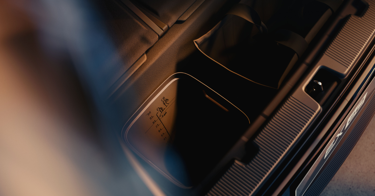 Volvo EX60 interior with smart storage system