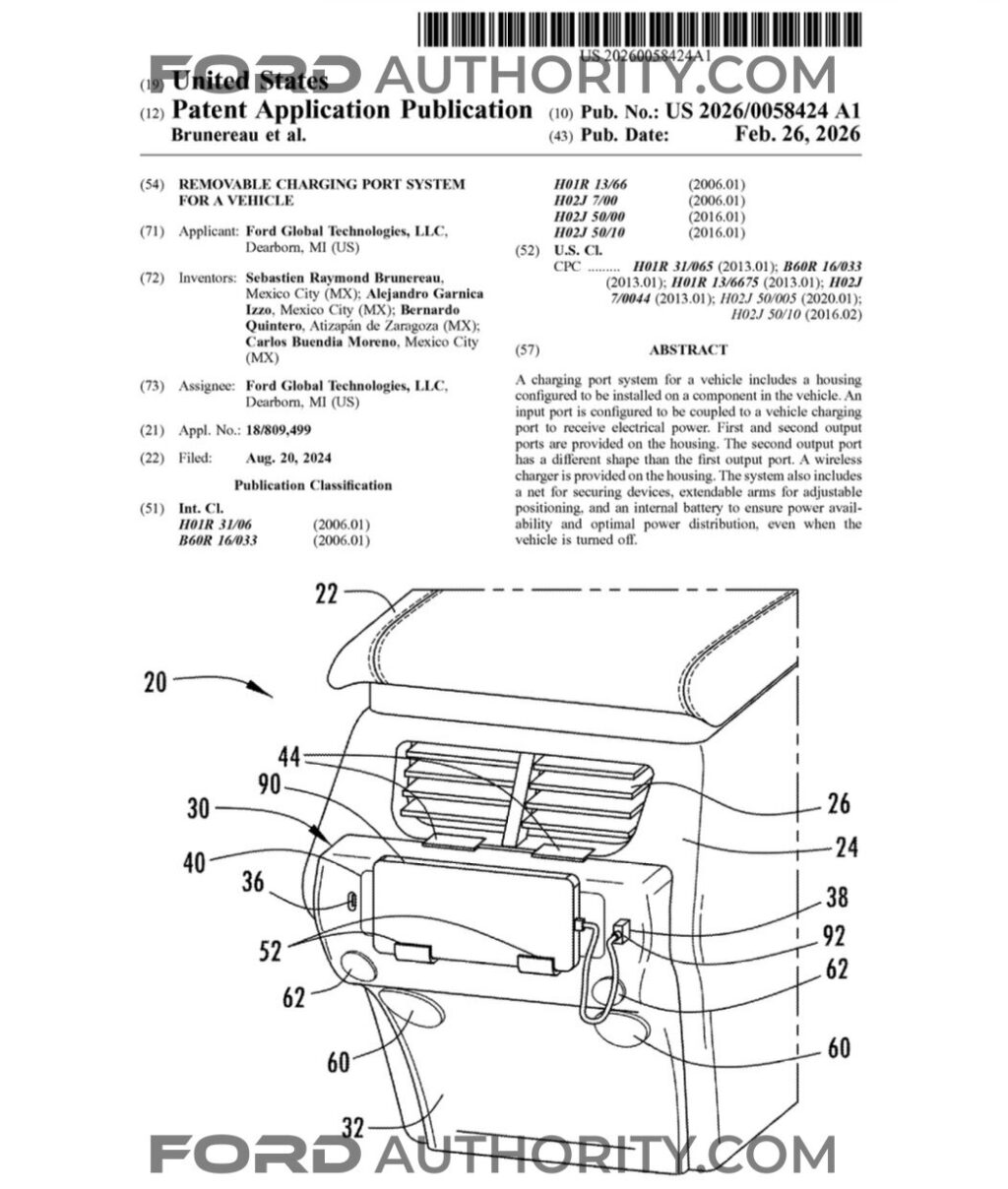 Ford Patent Removable Charging Ports Concept 1