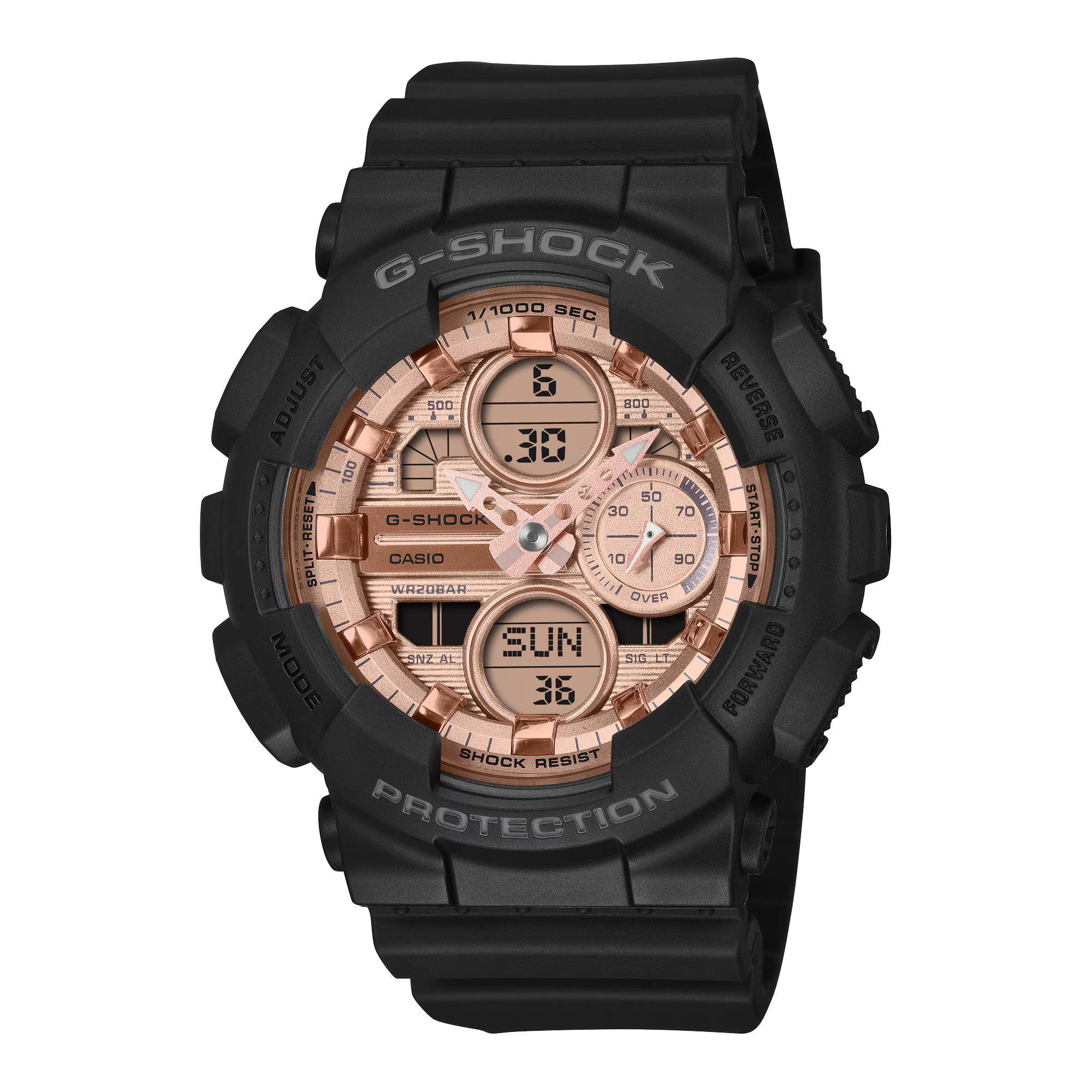 Casio G-Shock GMAS140PG-1A часы с черным корпусом