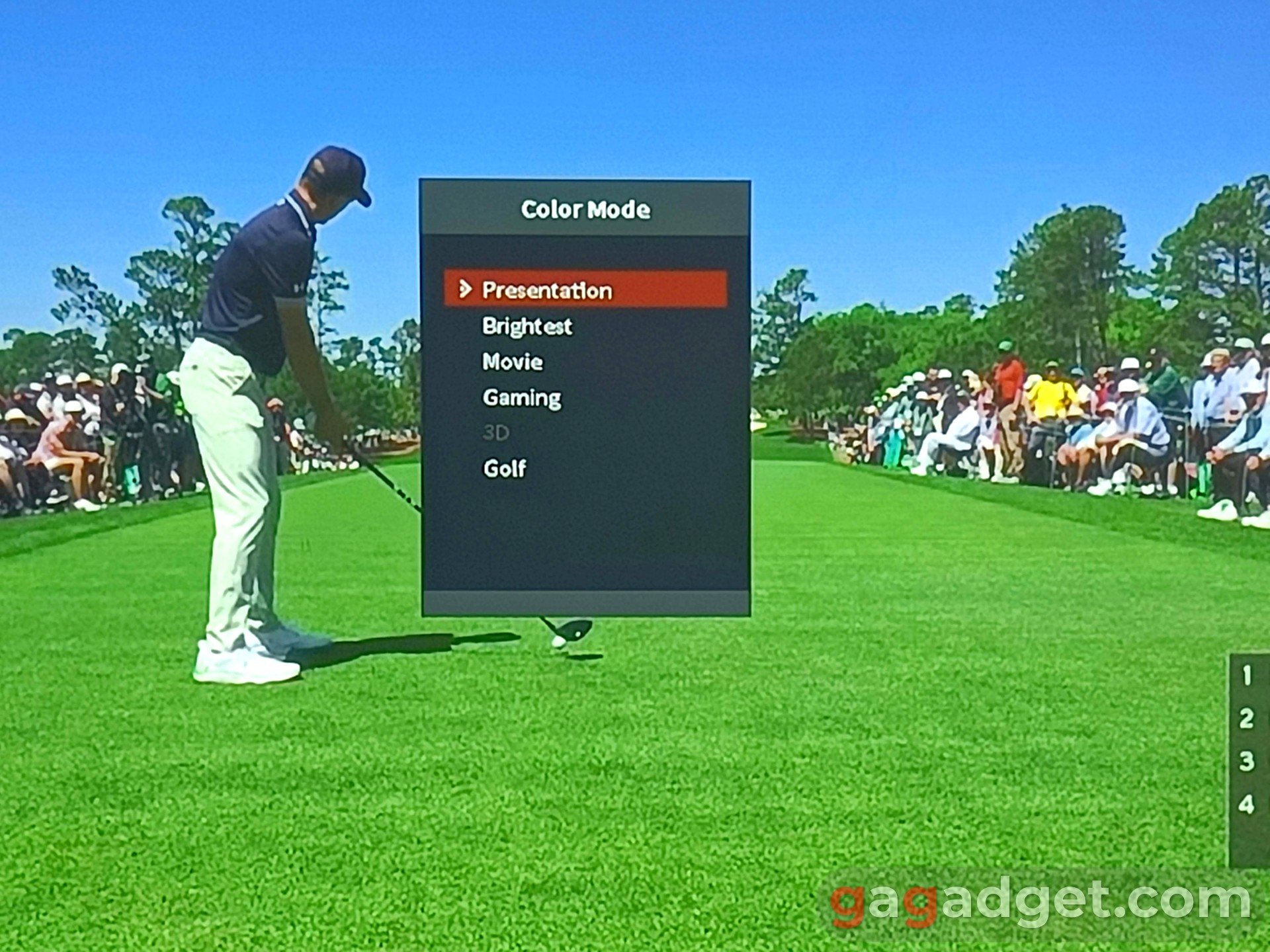 Режим гольф-симуляции ViewSonic LSD400W